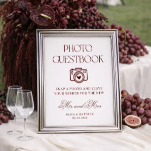 Burgundy Photo Guest Book Wedding