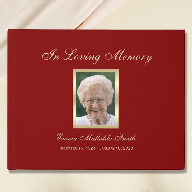 Burgundy Photo or Memorial Guest Book (Creator Uploaded)