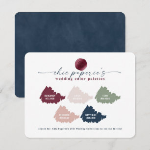 Burgundy & Pink 2021 Wedding Colour Palette Card