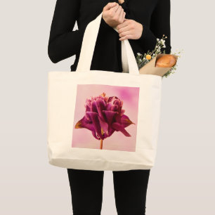 Burgundy Pink Columbine Large Tote Bag