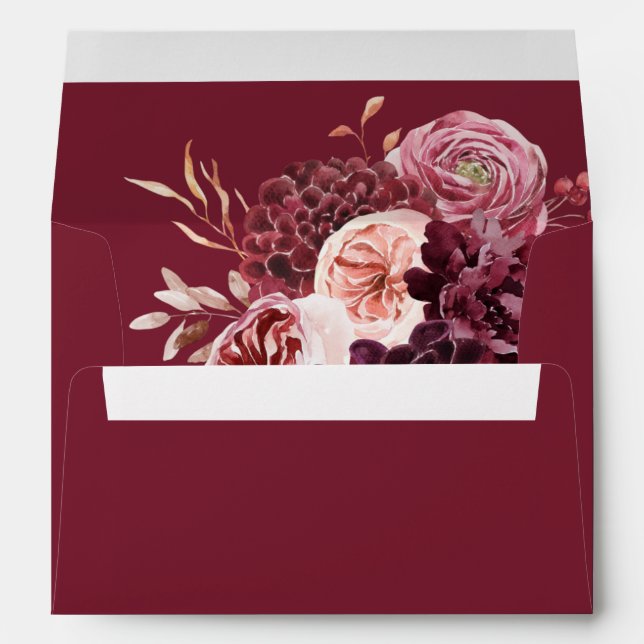  Burgundy & Pink Floral 8B 3 Envelope (Back (Bottom))