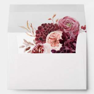  Burgundy & Pink Floral 8B Envelope