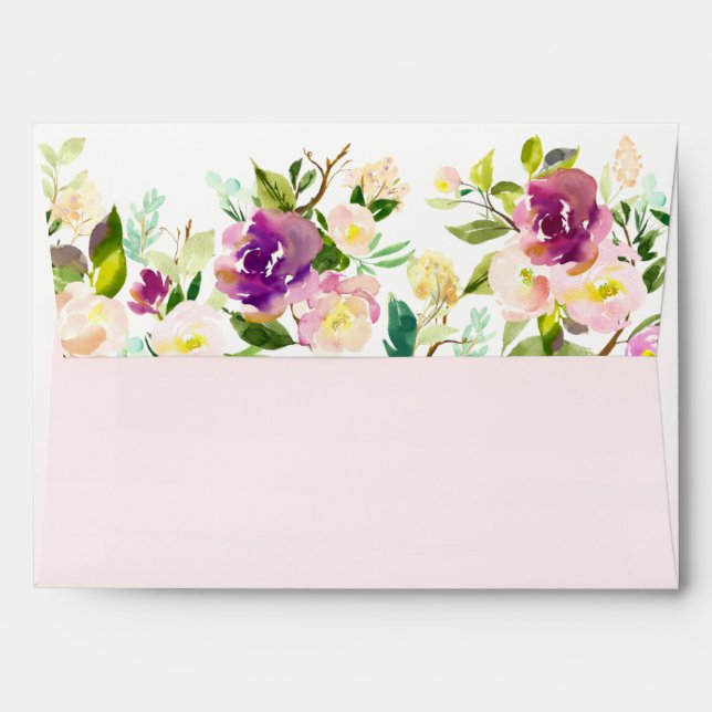 Burgundy Pink Floral Envelope (Back (Top Flap))