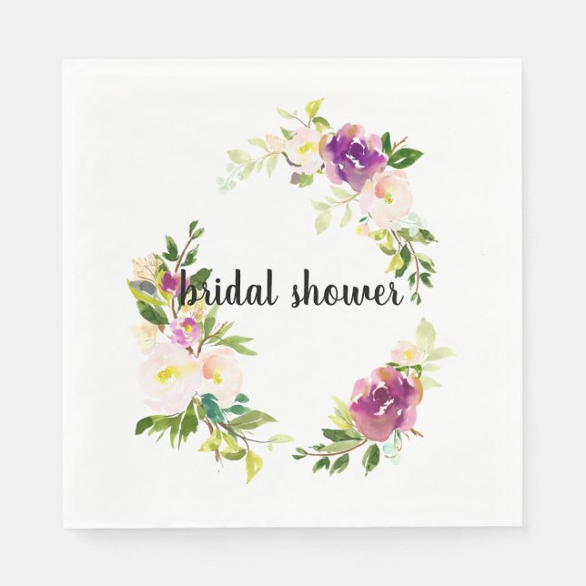 Burgundy Pink Floral Napkin (Front)