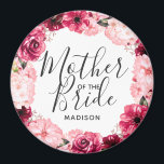 Burgundy & Pink Floral Wreath Mother of the Bride Magnet<br><div class="desc">Chic Burgundy Green & Blush Pink Watercolor Floral Wreath Wedding Monogram Summer or Spring Flowers with Watercolor greenery,  Modern and Script fonts,  and elegant floral design. Trendy and Chic Wedding Mother of the Bride magnet! ~ Check my shop to see the entire wedding suite for this design!</div>