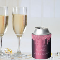 Burgundy pink glitter drips birthday party