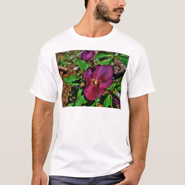 Burgundy Pink Lenten Rose T-Shirt (Front)