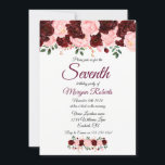 Burgundy Pink Rose Girls 7th Birthday Party Invite<br><div class="desc">Burgundy Pink Rose Girls 7th Birthday Party Invite

See matching collection in Niche and Nest store</div>
