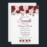Burgundy Pink Rose Girls 7th Birthday Party Invite<br><div class="desc">Burgundy Pink Rose Girls 7th Birthday Party Invite

See matching collection in Niche and Nest store</div>