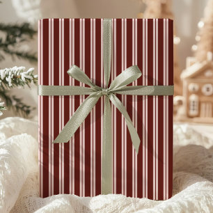 Burgundy Pink Striped Wrapping Paper
