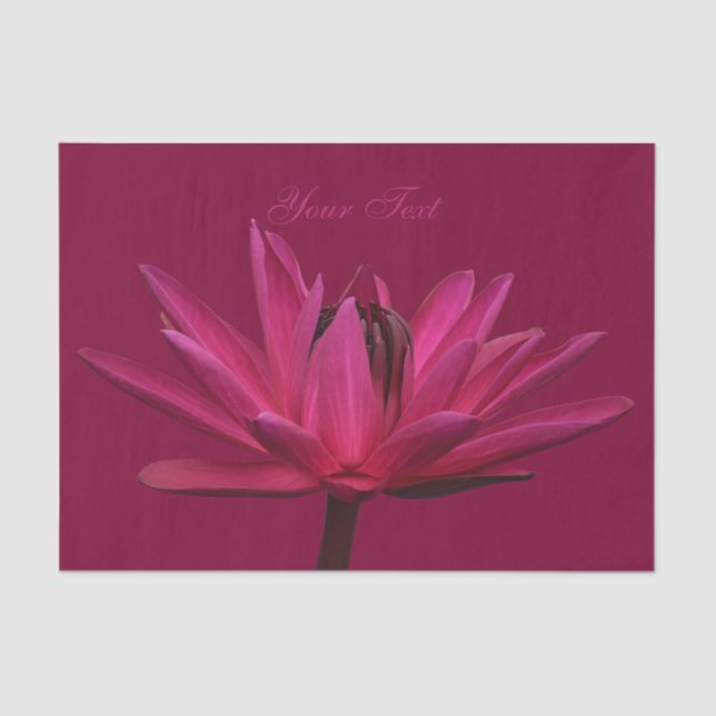 Burgundy Pink Water Lily Tissue Paper (Front)