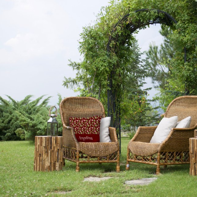 Burgundy pink watercolor floral pattern  cushion (Creator Uploaded)