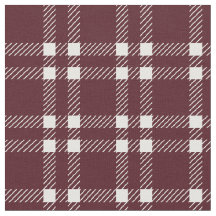 Burgundy Plaid Fabric Classic Maroon Tartan Cotton