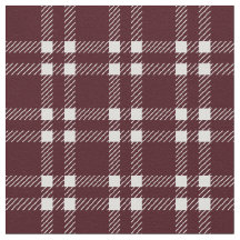 Burgundy Plaid Fabric Classic Maroon Twill By Yard