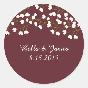 Burgundy Plum Baby's Breath Wedding Stickers