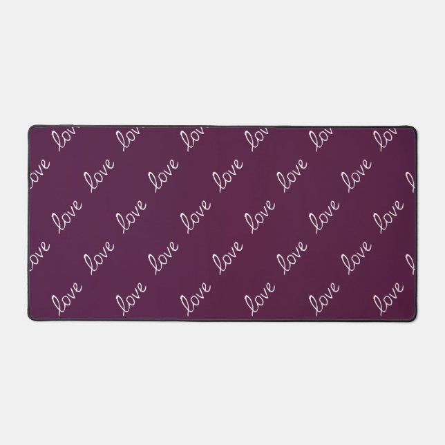 Burgundy Plum ‘Love’  Desk Mat (Front)