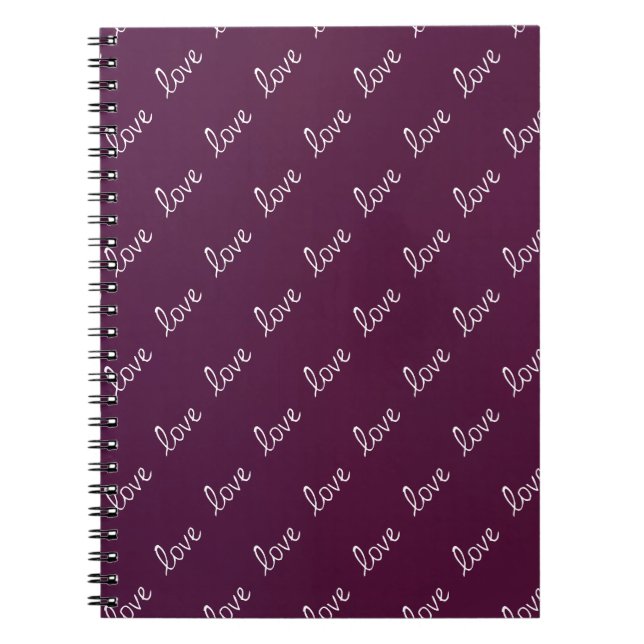Burgundy Plum ‘Love’  Notebook (Front)