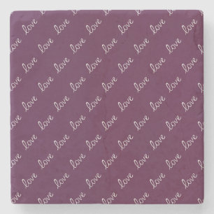 Burgundy Plum ‘Love’ Stone Coaster