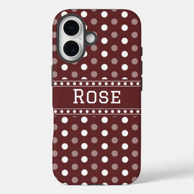 Burgundy Polka Dot Case-Mate iPhone Case (Back)