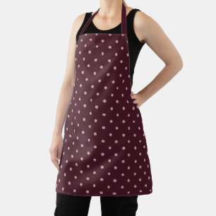 Burgundy Polka Dot Kitchen Apron