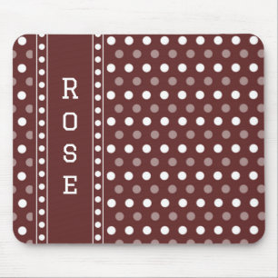 Burgundy Polka Dot Mouse Pad