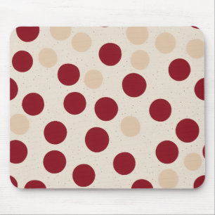 Burgundy Polka Dot Mouse Pad