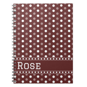 Burgundy Polka Dot Notebook