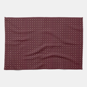 Burgundy Polka Dot Tea Towel