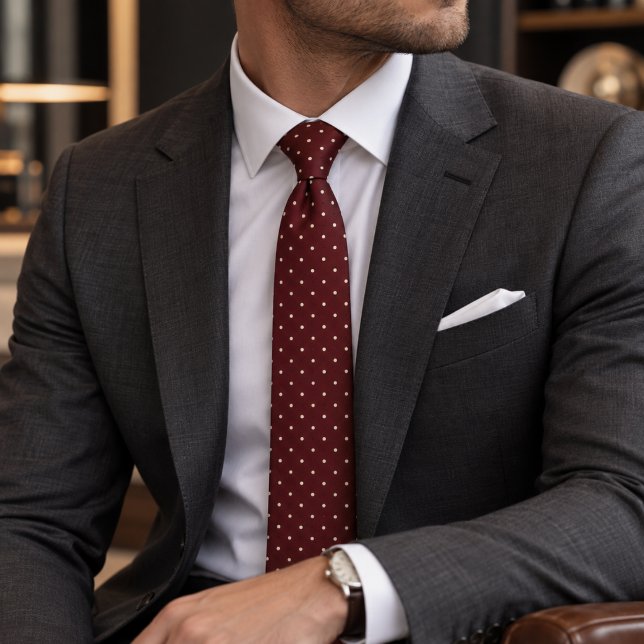 Burgundy Polka Dot  Tie (Creator Uploaded)