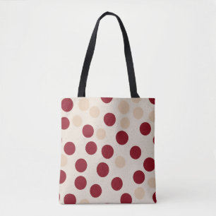 Burgundy Polka Dot Tote Bag