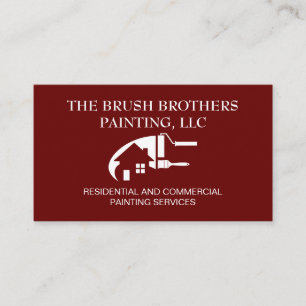 Burgundy Professional House Painter Business Card