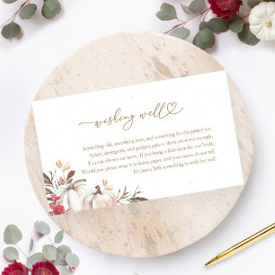 Burgundy Pumpkin Autumn Bridal Shower Wishing Well Enclosure Card