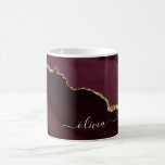 Burgundy Purple Agate Geode Gold Monogram Coffee Mug<br><div class="desc">Burgundy - Purple and Gold Foil Agate Geode Monogram Beautiful Elegant Script Name Coffee Cup. This makes the perfect sweet 16, 13th, 15th, 16th, 18th, 21st, 30th, 40th, 50th, 60th, 70th, 80th, 90th, 100th birthday, wedding, bridal shower, anniversary, baby shower, graduation or bachelorette party gift for someone decorating her room...</div>