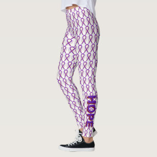 Burgundy & Purple Awareness Ribbon Angel Leggings