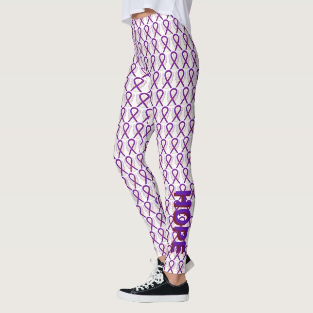 Burgundy & Purple Awareness Ribbon Angel Leggings (Left)