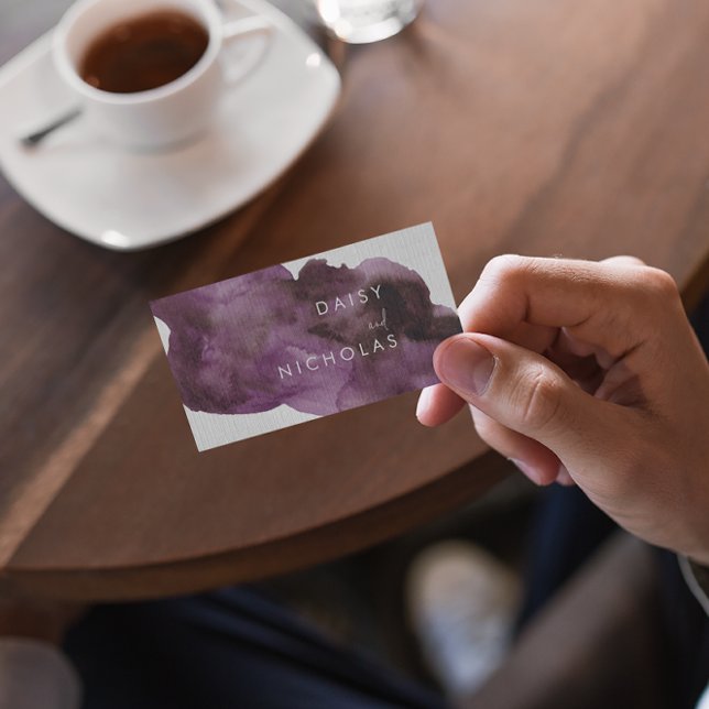 Burgundy Purple Watercolor Modern Professional Business Card (Creator Uploaded)