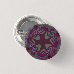 Burgundy Rainbow Cross 3 Cm Round Badge