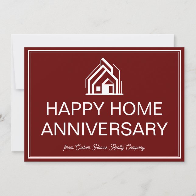 Burgundy Real Estate Business Custom Marketing Card (Front)