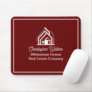 Burgundy Real Estate Company Custom Realtor Mouse Pad