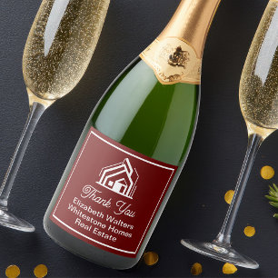 Burgundy Real Estate Company Custom Realtor Sparkling Wine Label