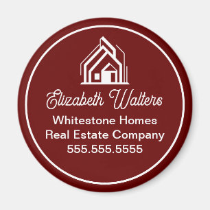 Burgundy Real Estate Company Customized Realtor Magnet