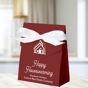 Burgundy Real Estate Happy Housewarming Custom Favour Box