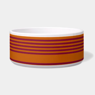 Burgundy red and burnt orange five stripe pattern.