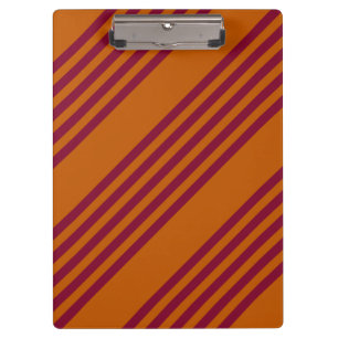 Burgundy red and burnt orange five stripe pattern. clipboard