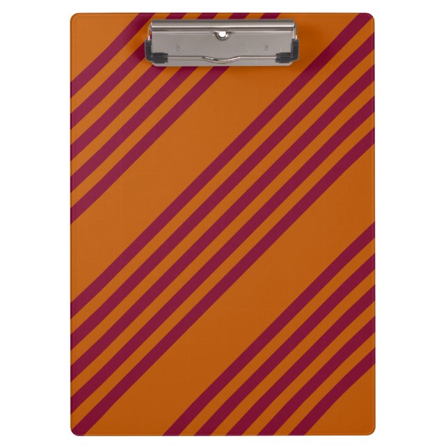 Burgundy red and burnt orange five stripe pattern. clipboard (Front)