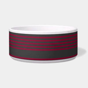 Burgundy red and charcoal five stripe pattern