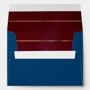 Burgundy Red and Navy Blue Elegant Envelope