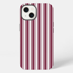 Burgundy red and white candy stripes Case-Mate iPh iPhone 13 Case
