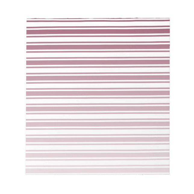 Burgundy red and white candy stripes notepad (Front)