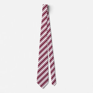 Burgundy red and white candy stripes tie